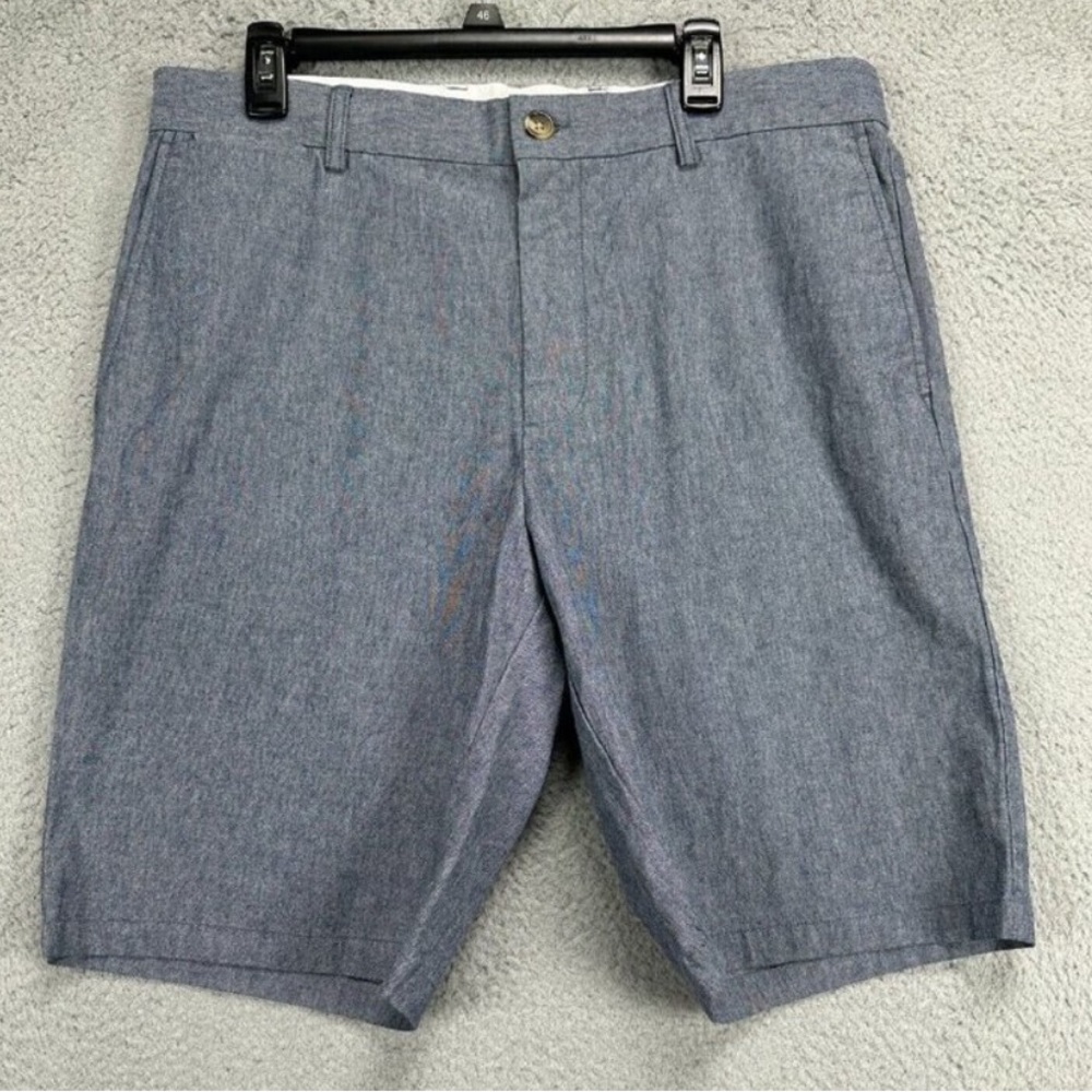 Old Navy Shorts 40 Blue Grey Chino Ultimate Slim Built-In Flex Flat Front Casual